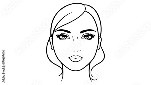 portrait of a woman, simple outline illustration of a woman face, woman head vector outline illustration, silhouette of a beautiful woman face 