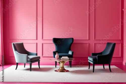 Elegance in Simplicity - Highlighting Luxurious Design in a Pink Space. photo