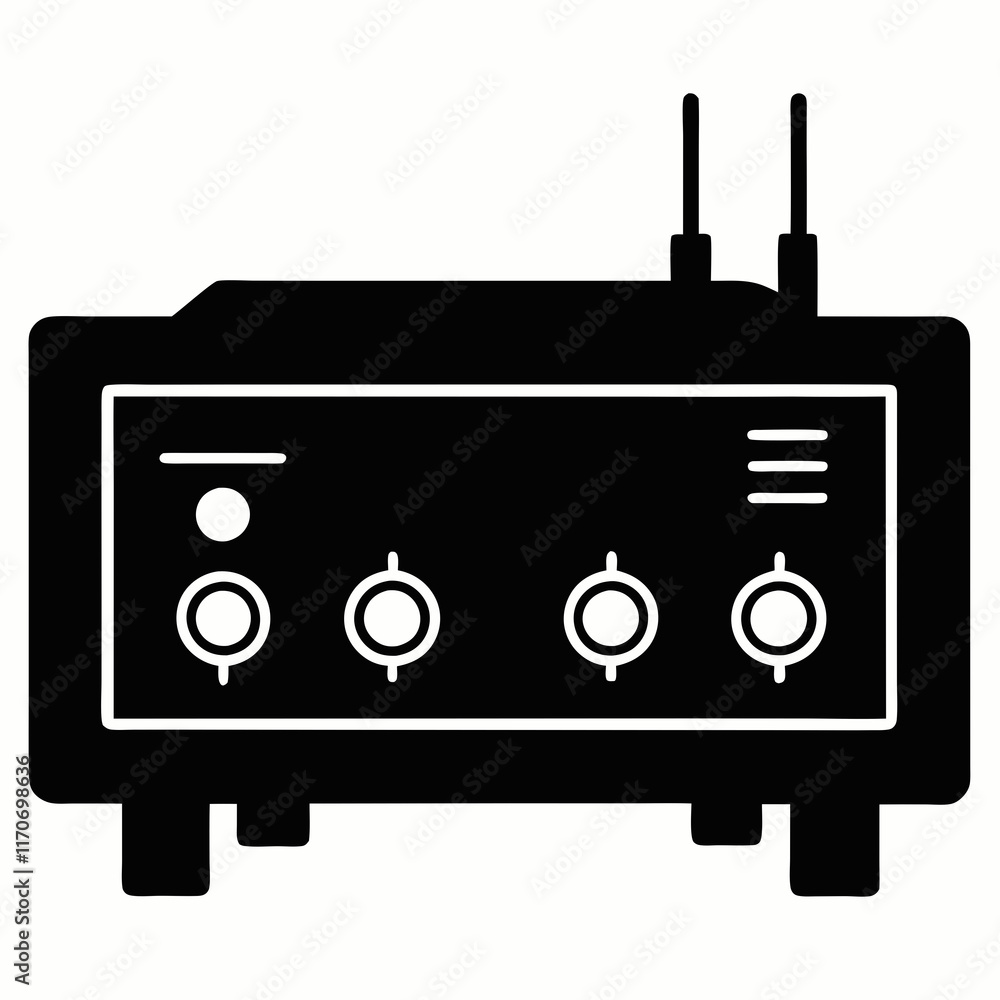 Obraz premium Signal Amplifier Silhouette Vector Art