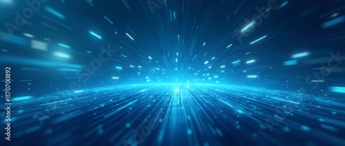 Abstract cold blue background  fascinating technological atmosphere  feeling of innovation and futuristic progress
