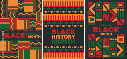 Black History Month 2025. African American History. Celebrated annual. February and October. Poster, card, banner, background. Vector illustration