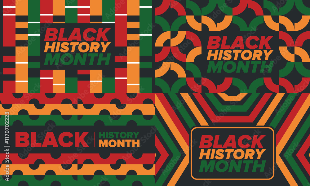 Fototapeta premium Black History Month 2025. African American History. Celebrated annual. February and October. Poster, card, banner, background. Vector illustration