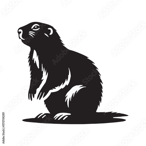 Fotografie Bold Prairie Dog silhouette for modern artistic projects - Prairie Dog black vec
