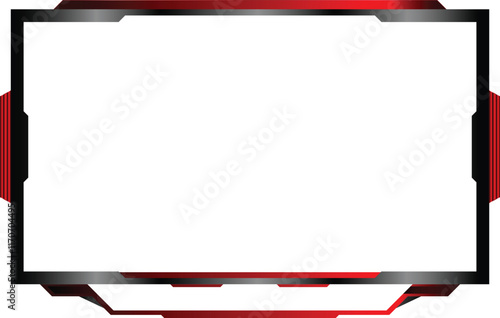 Twitch Overlay black and red frame