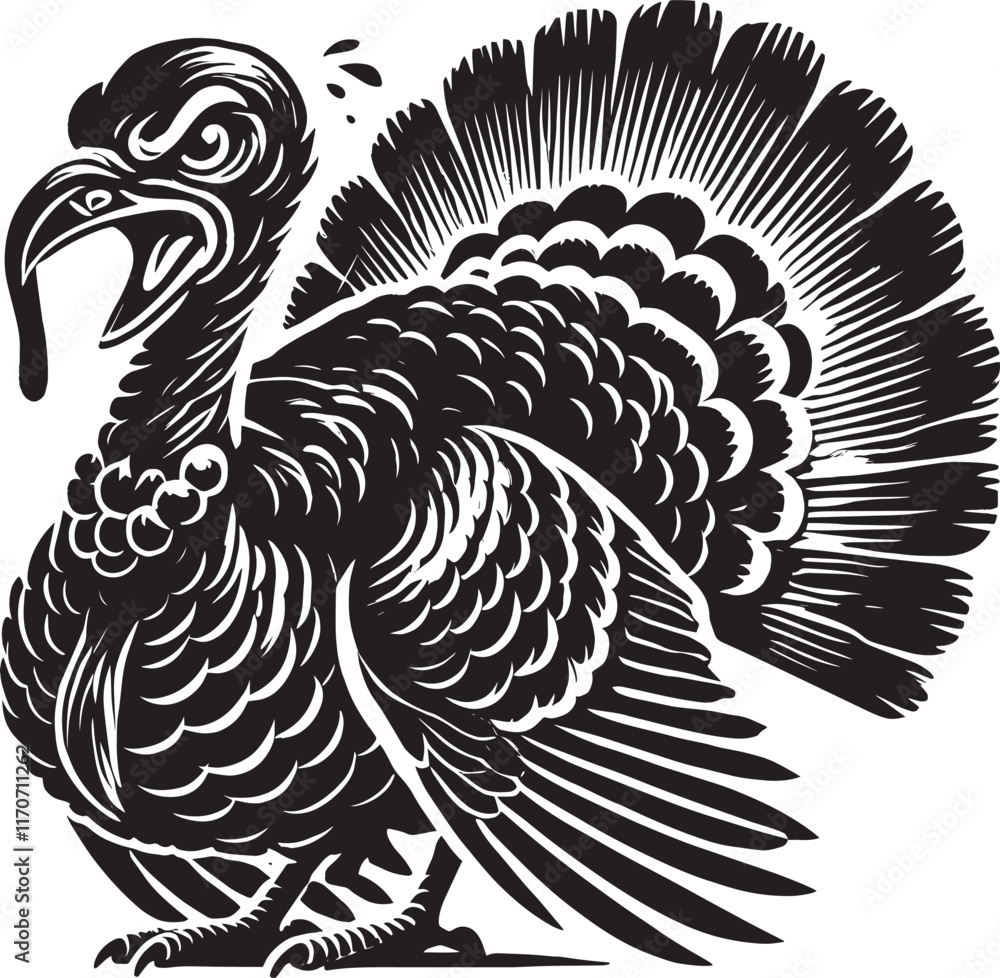 Turkey mascot logo animal silhouette vector illustration isolated on white background Turkey mascot logo animal silhouette vector illustration isolated on white background