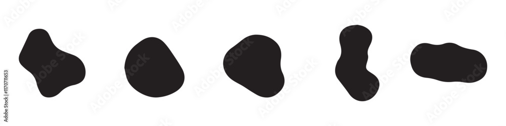 Blob shape organic, vector illustration set. Collection from abstract forms for design and paint. Liquid silhouette drop in modern style. Basic stains isolated elements on white background Blob shape organic, vector illustration set. Collection from abstract forms for design and paint. Liquid silhouette drop in modern style. Basic stains isolated elements on white background