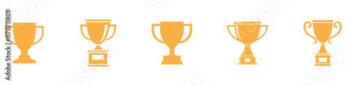 Trophy cup icon. Trophy, winner cup, victory cup icon. Reward symbol sign for web and mobile. Award icon set. Champion symbol. champion cup icon. Championship winner award symbol. EPS 10