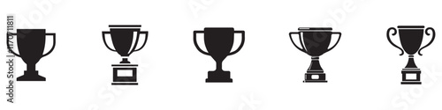 Trophy cup icon. Trophy, winner cup, victory cup icon. Reward symbol sign for web and mobile. Award icon set. Champion symbol. champion cup icon. Championship winner award symbol. EPS 10