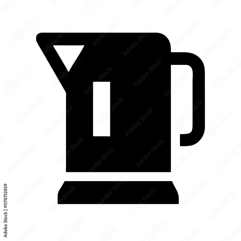 Electric Kettle Silhouette Vector Art - Minimalist Black Flat Design Electric Kettle Silhouette Vector Art - Minimalist Black Flat Design