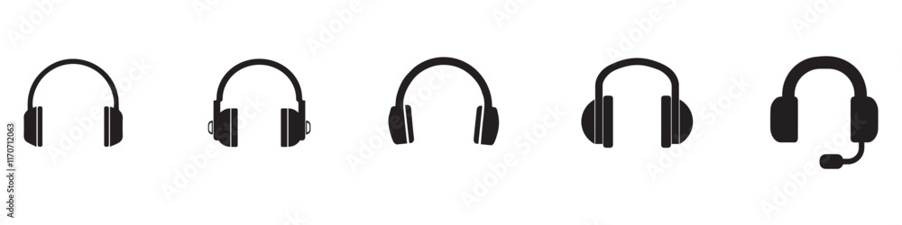 Headphones icons set. Customer service. Customer support. Design element suitable for website, print design or app. Vector illustration. Vector Graphic. EPS 10 Headphones icons set. Customer service. Customer support. Design element suitable for website, print design or app. Vector illustration. Vector Graphic. EPS 10
