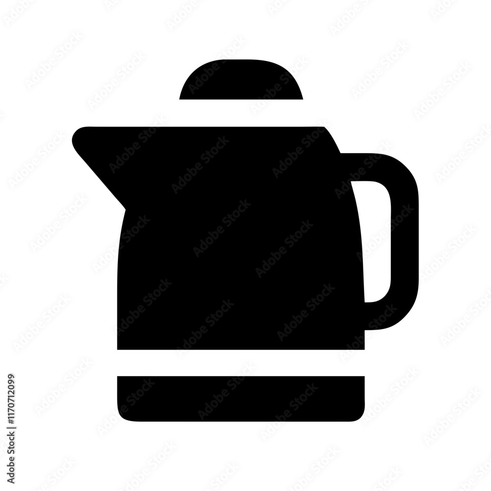 Electric Kettle Silhouette Vector Art - Minimalist Black Flat Design Electric Kettle Silhouette Vector Art - Minimalist Black Flat Design