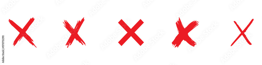 Variants of the wrong, incorrect, false, reject, ban, criss-cross, crossed out, × sign with the four best usable line thicknesses. Vector Illustration. Vector Graphic. EPS 10 Variants of the wrong, incorrect, false, reject, ban, criss-cross, crossed out, × sign with the four best usable line thicknesses. Vector Illustration. Vector Graphic. EPS 10