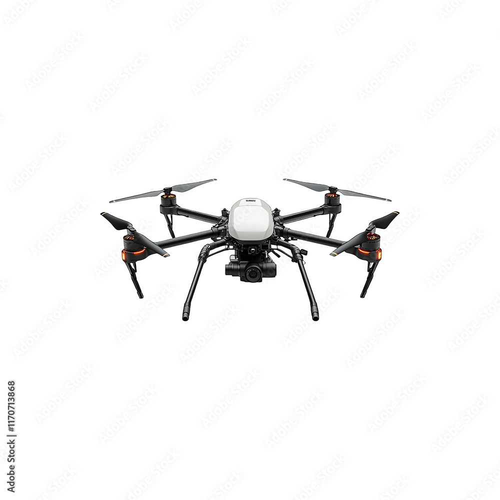 A drone with multiple rotors designed for aerial photography and surveillance. A drone with multiple rotors designed for aerial photography and surveillance.