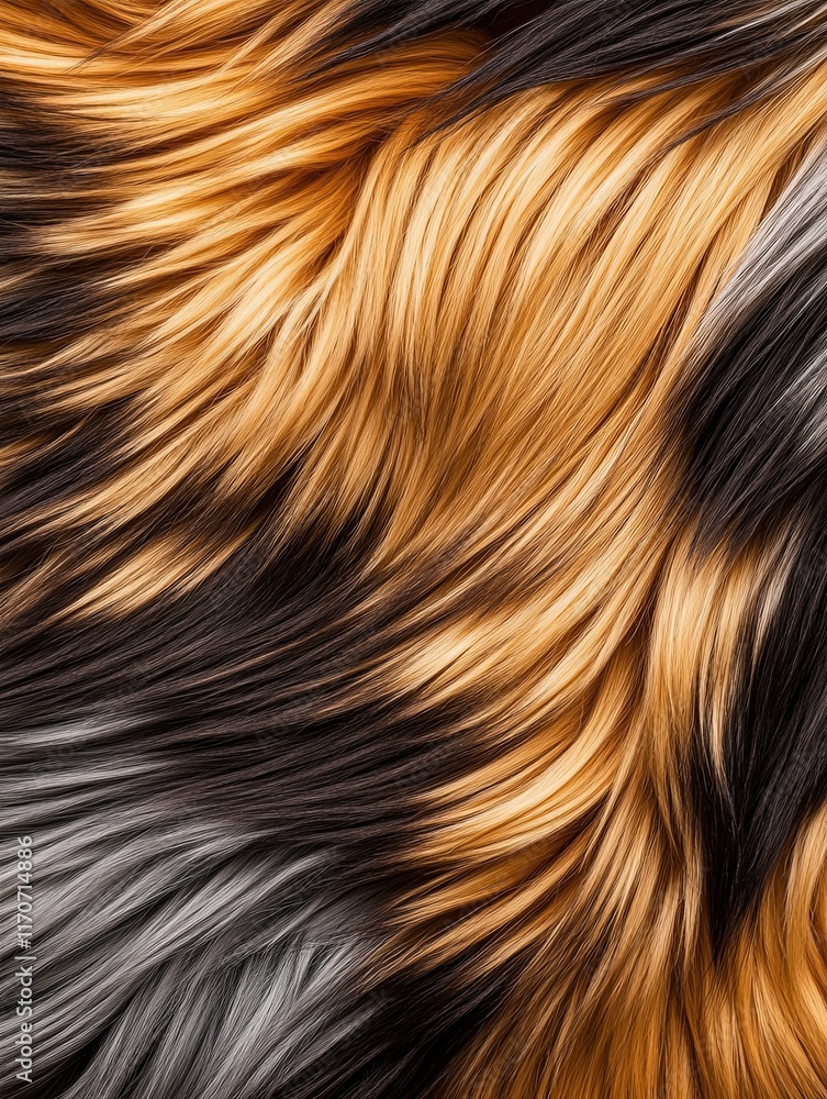 Naklejka premium Realistic Brown Fur Texture Close-Up