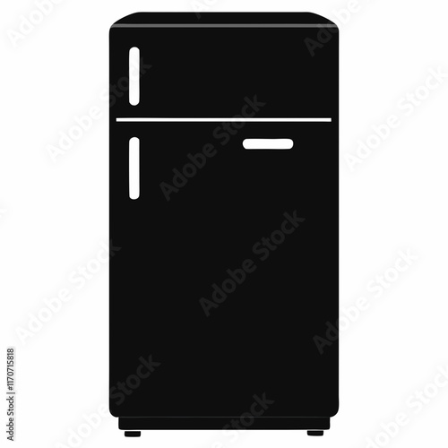 Smart Refrigerator Silhouette Vector Art