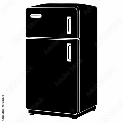 Smart Refrigerator Silhouette Vector Art