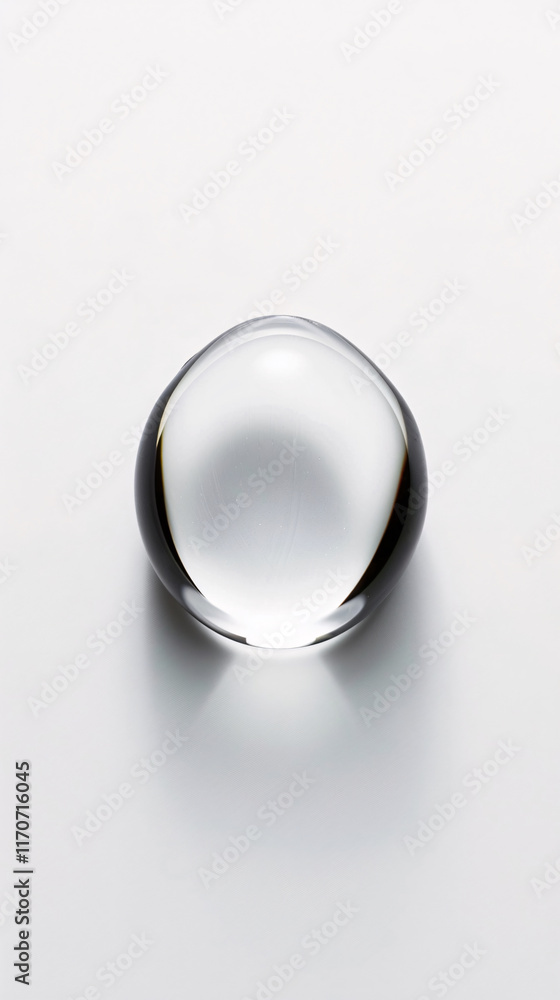 Oil droplet with perfect roundness, floating against a pure white backdrop Oil droplet with perfect roundness, floating against a pure white backdrop