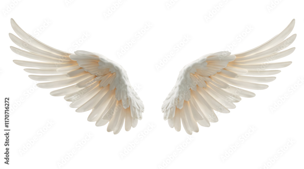 Obraz premium Angel Wings Cut Out Transparent Background PNG.