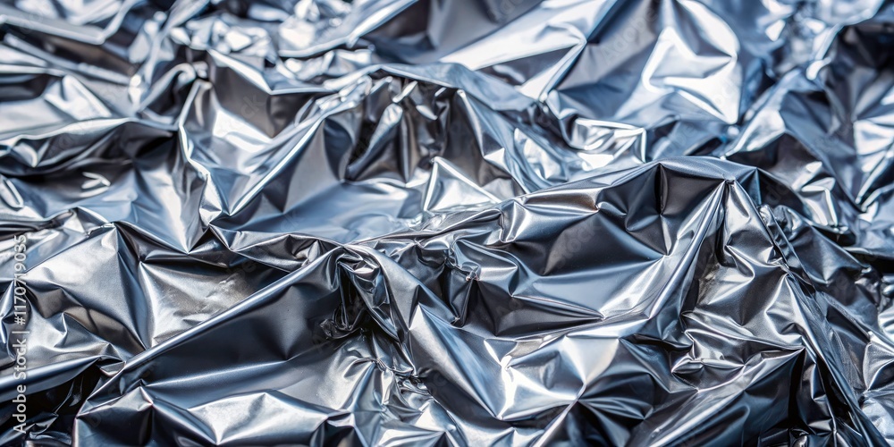 Surreal Grey Shiny Foil Texture with Metallic Shine Effect for Business Cards and Banners