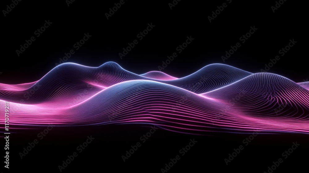 Abstract Glowing Lines Wave Design - Futuristic Digital Art Abstract Glowing Lines Wave Design - Futuristic Digital Art
