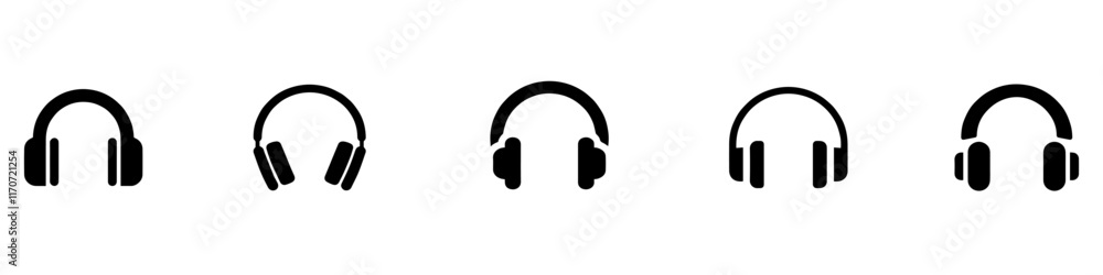 Headphones icons set. Customer service. Customer support. Design element suitable for website, print design or app. Vector illustration. Vector Graphic. EPS 10 Headphones icons set. Customer service. Customer support. Design element suitable for website, print design or app. Vector illustration. Vector Graphic. EPS 10
