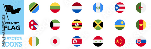 National flags of the world. World flag Set. Country Flags Icon. Vector Illustration. Vector Graphic. EPS 10