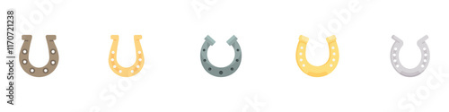 Horseshoe icon set. Luck symbol. Vector Illustration. Vector Graphic. EPS 10