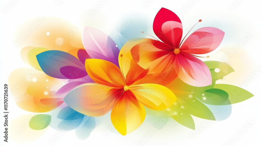 Naklejka premium Colorful abstract floral design with vibrant petals