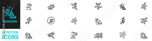 Running icon set. Run symbol set. Containing Runner Icon. Vector Illustration. Vector Graphic. EPS 10