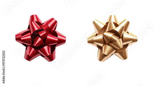 Colorful gift bows for festive celebrations. transparent background