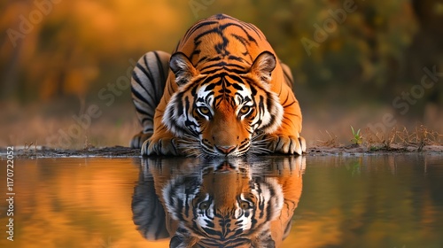 A Royal Bengal Tiger at Ranthambore National Park in India