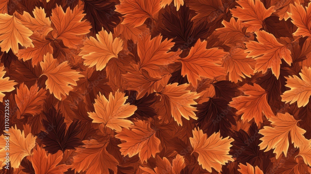 Autumn Leaves Pattern - Vivid Fall Design Autumn Leaves Pattern - Vivid Fall Design