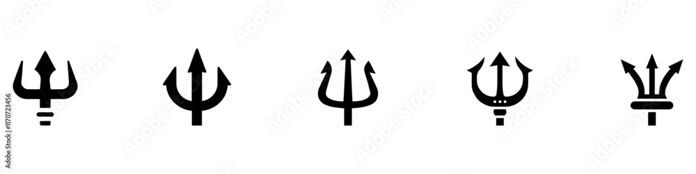 Trident icon. Trident silhouettes. Pitchfork silhouette. Vector Illustration. EPS 10