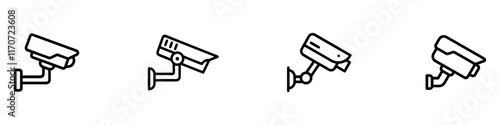 Security camera icon. Monitoring System icons. CCTV camera icons. Security camera vector illustration. Vector Graphic. EPS 10