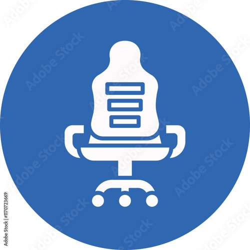 Ergonomic Chair glyph circle icon