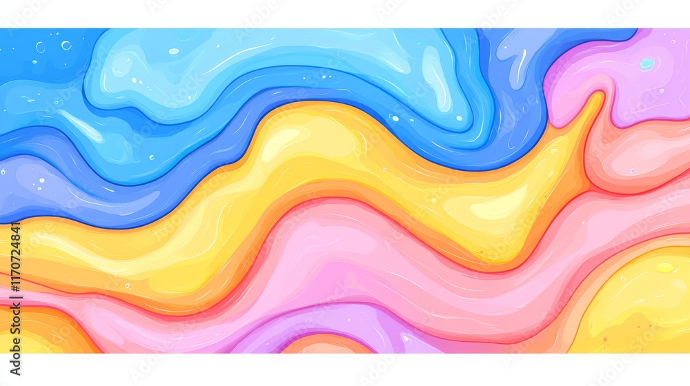 Fototapeta premium Colorful abstract waves in vibrant hues