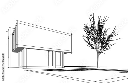 sketch of a building