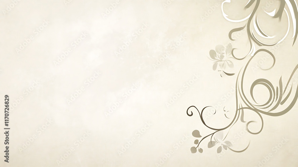 Elegant Floral Design on Beige Background Elegant Floral Design on Beige Background