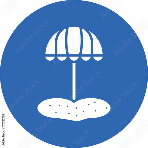 Beach Umbrella glyph circle icon