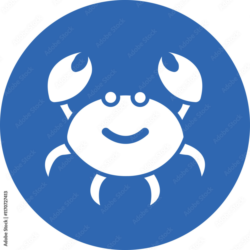 Fototapeta premium Crab glyph circle icon