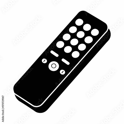 Smart TV Remote Silhouette Vector