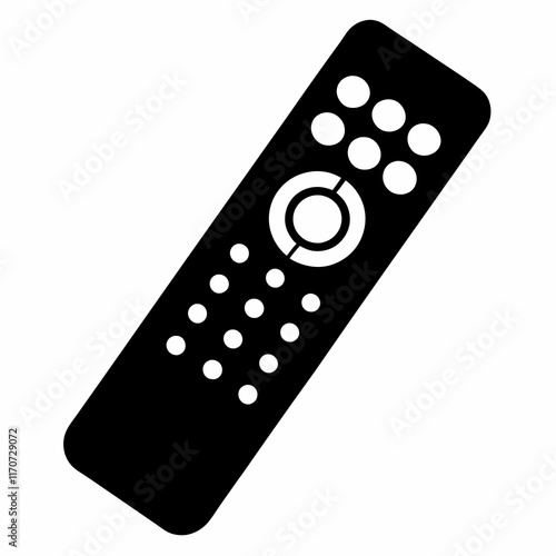 Smart TV Remote Silhouette Vector