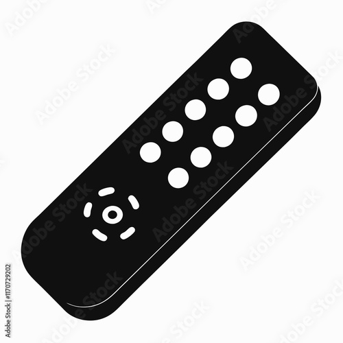 Smart TV Remote Silhouette Vector
