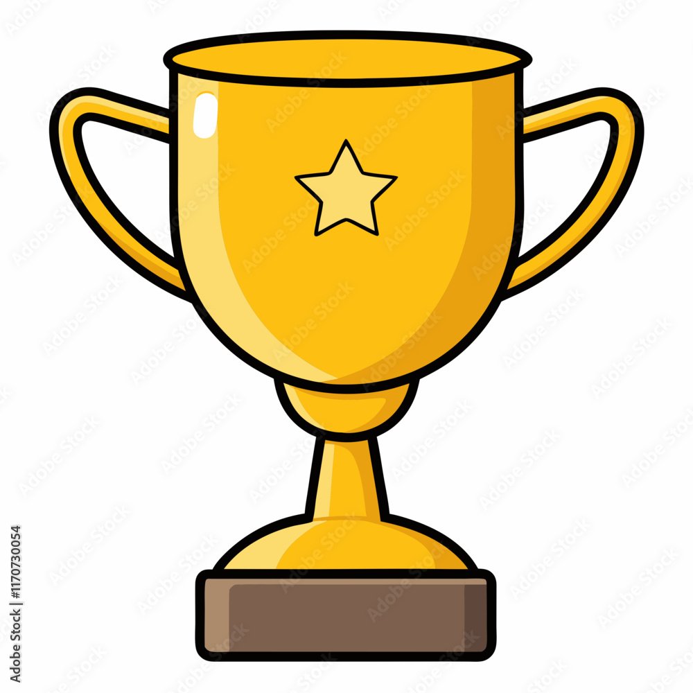 Golden Trophy with Star Emblem - Icon of Excellence and Success Golden Trophy with Star Emblem - Icon of Excellence and Success