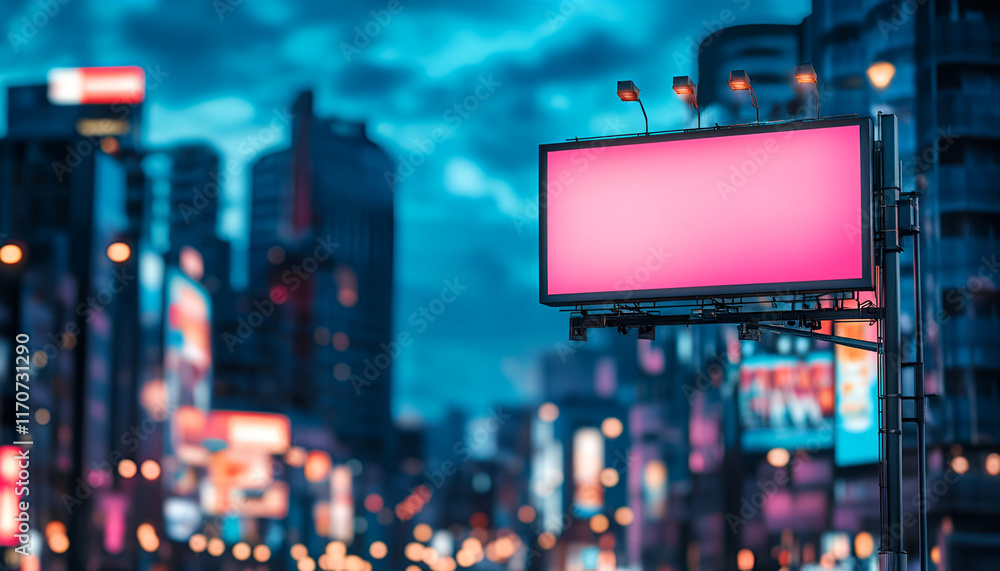 Billboard Displaying Cityscape at Sunset
Billboard Displaying Cityscape at Sunset