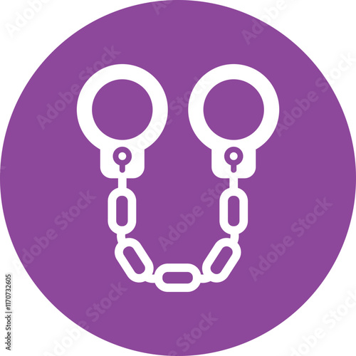 Prison Shackles glyph circle icon