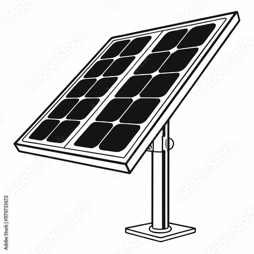 Solar Panel Silhouette Vector Art