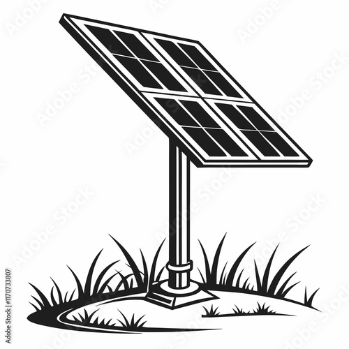 Solar Panel Silhouette Vector Art