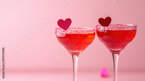 Romantic Red Cocktails. Valentine's Day Drinks. photo