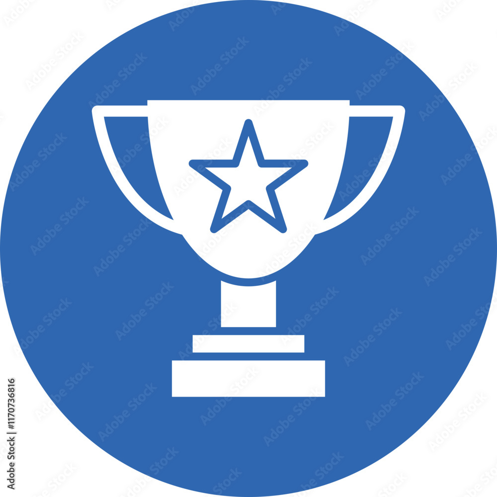 Achievement Trophy glyph circle icon Achievement Trophy glyph circle icon